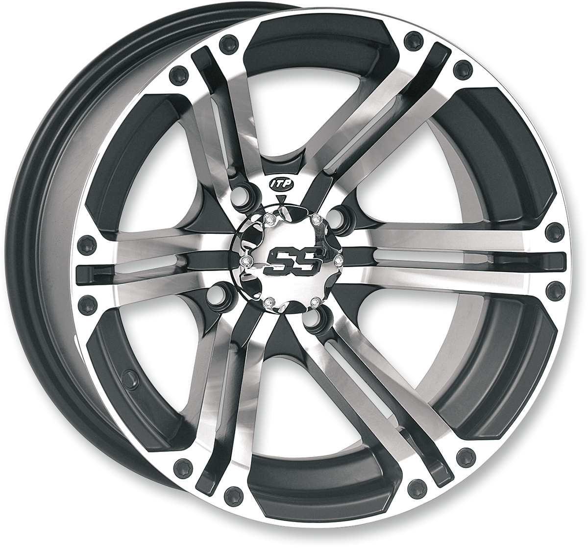 ITP - 1228365404B - Wheel - Ss212 - Rear - Machined Black - 12X7 - 4/110 - 2+5 image 3 of 4