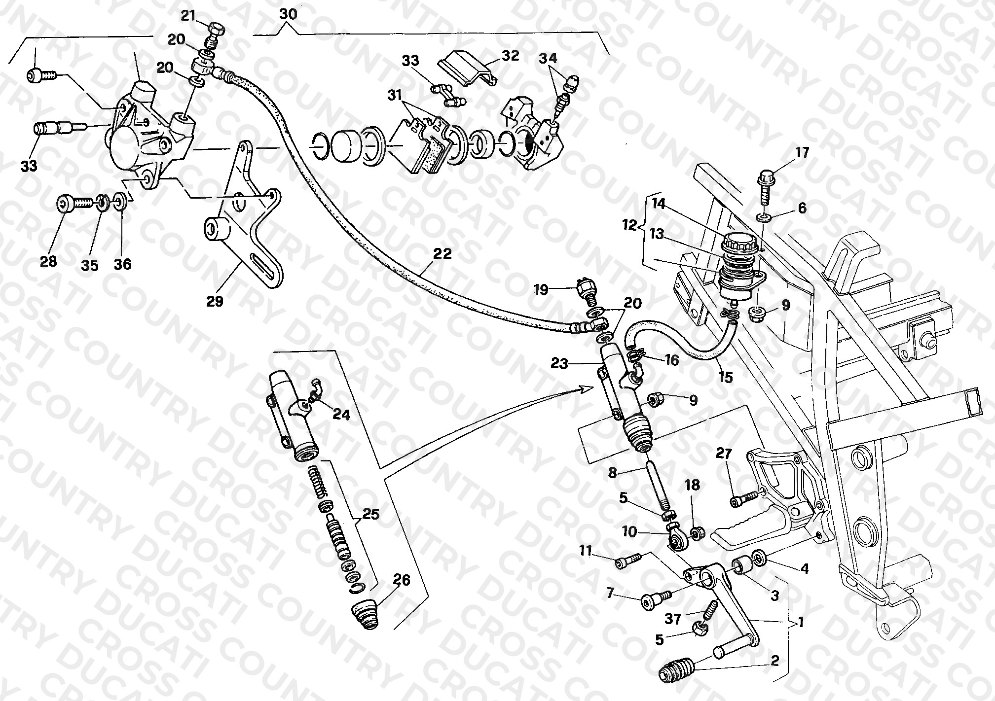 Rear Brake System MY92