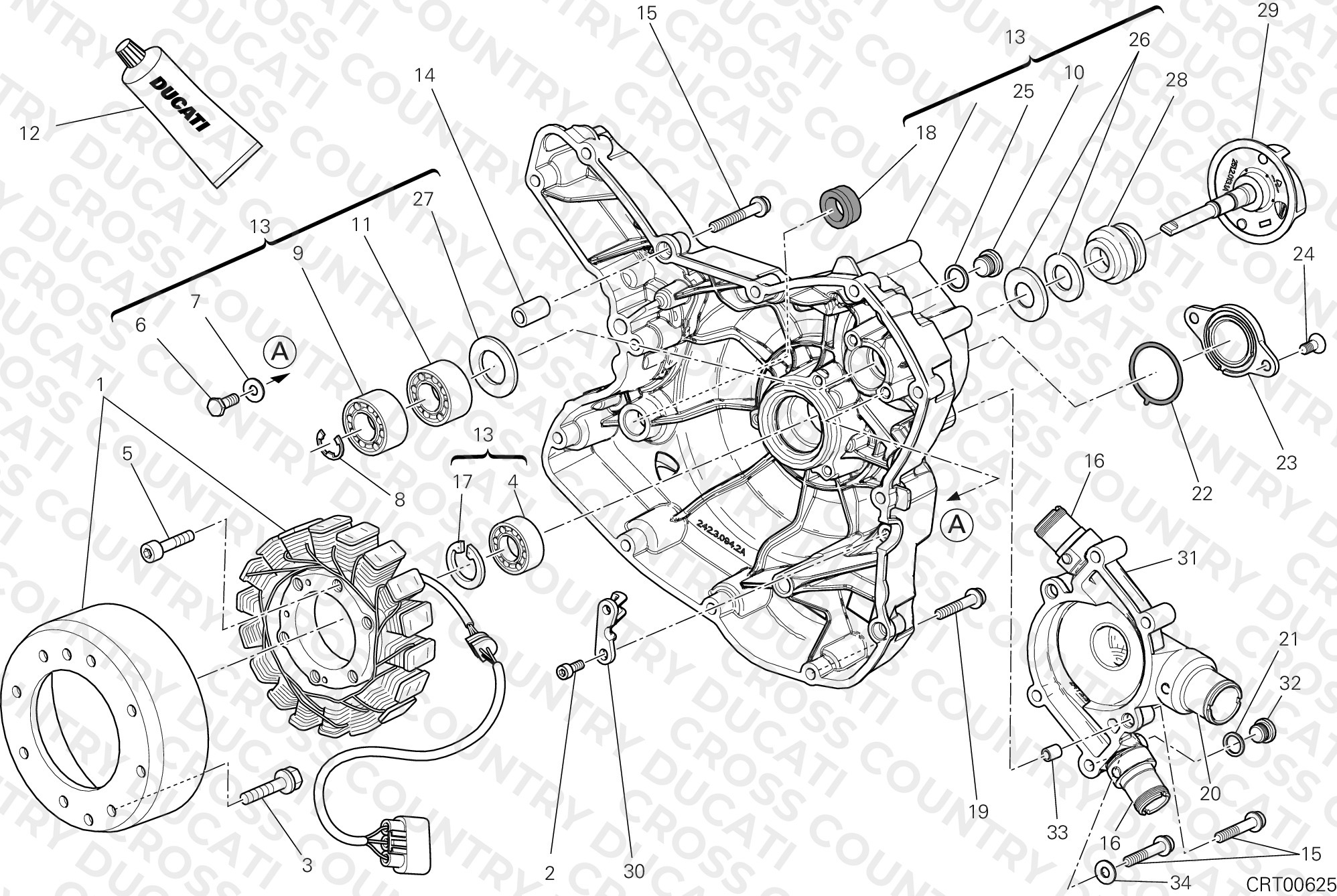 Water Pump-Altr-Side Crnkcse Cover
