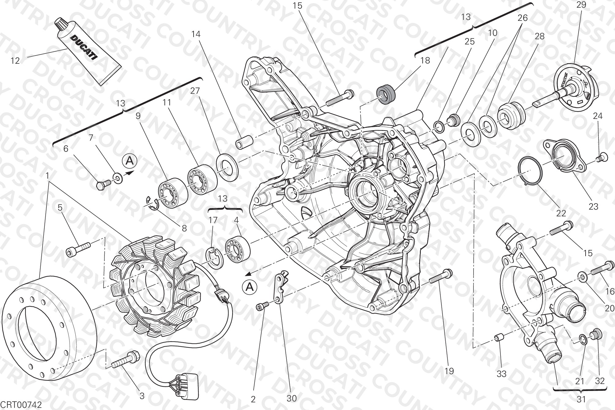 Water Pump-Altr-Side Crnkcse Cover