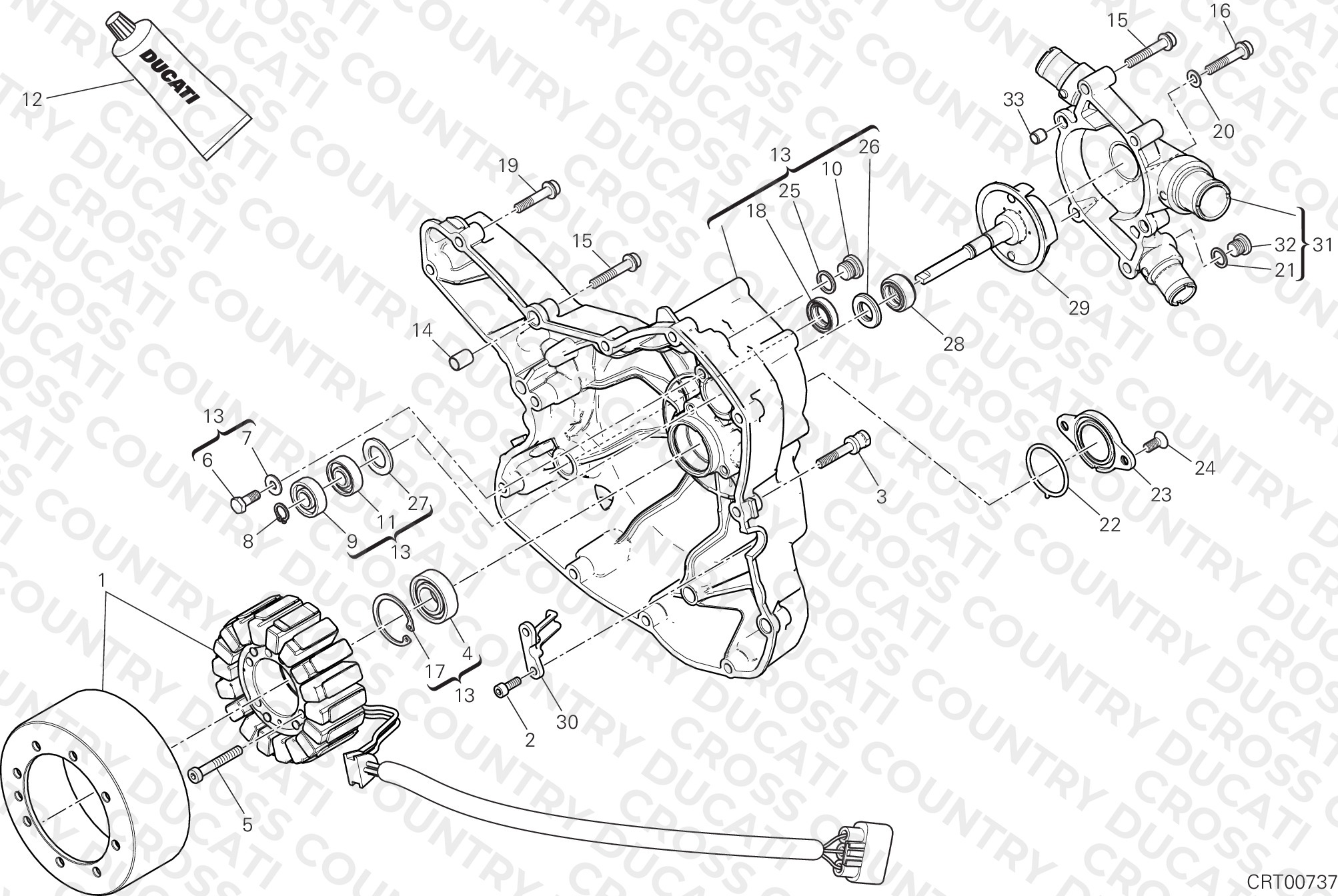 Water Pump-Altr-Side Crnkcse Cover