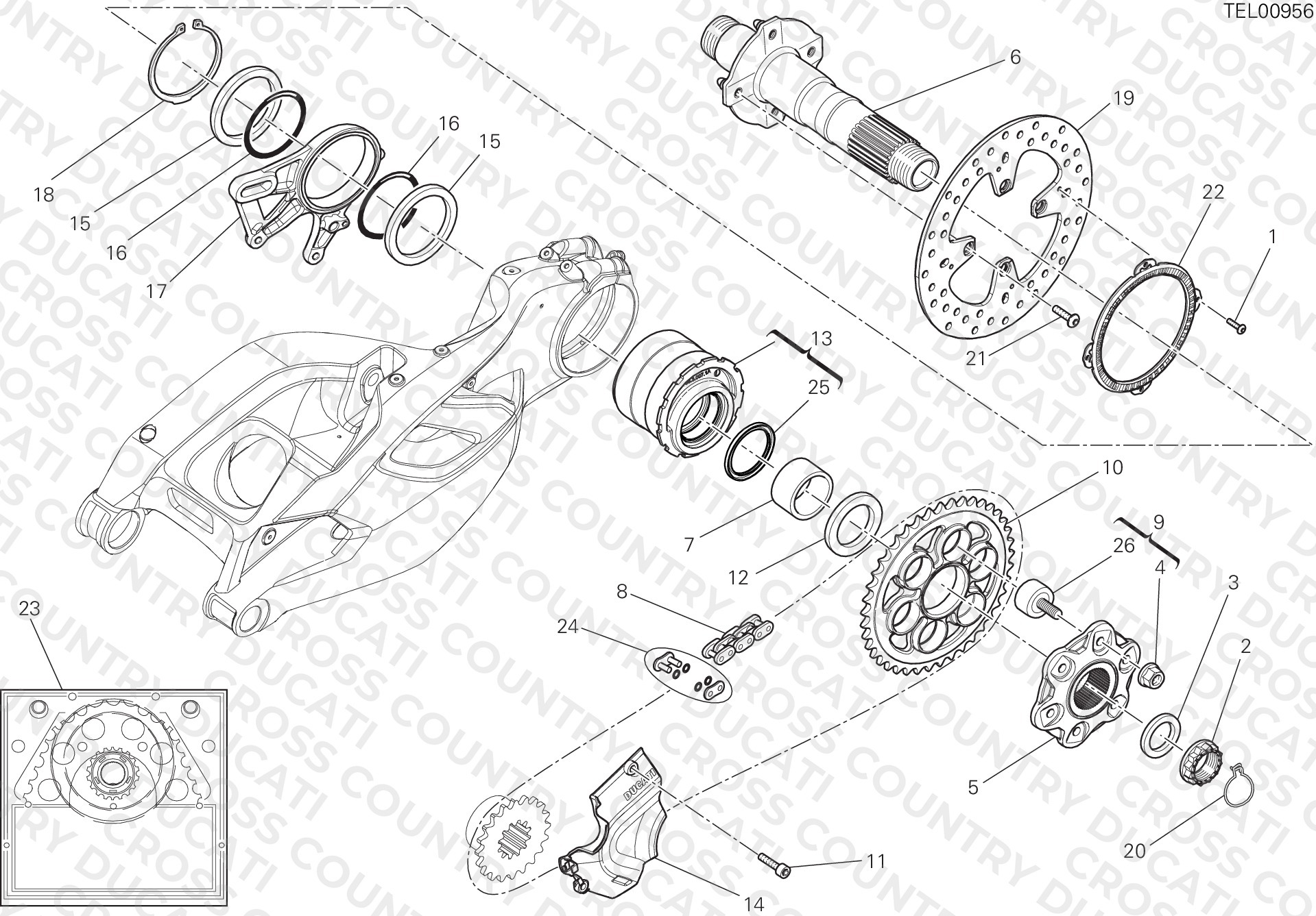 HUB, REAR WHEEL