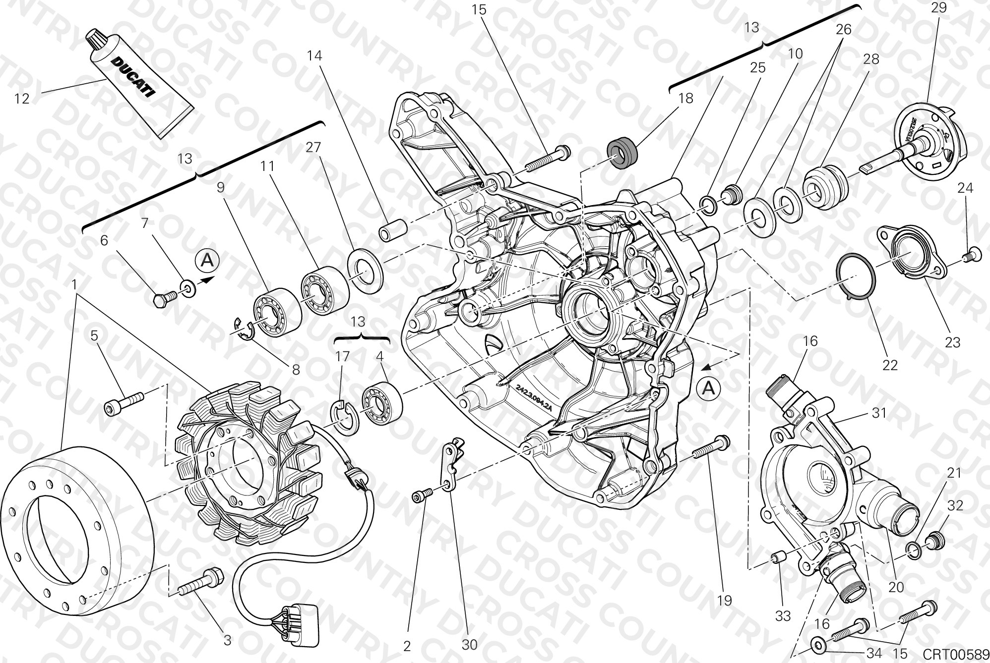 Water Pump-Altr-Side Crnkcse Cover