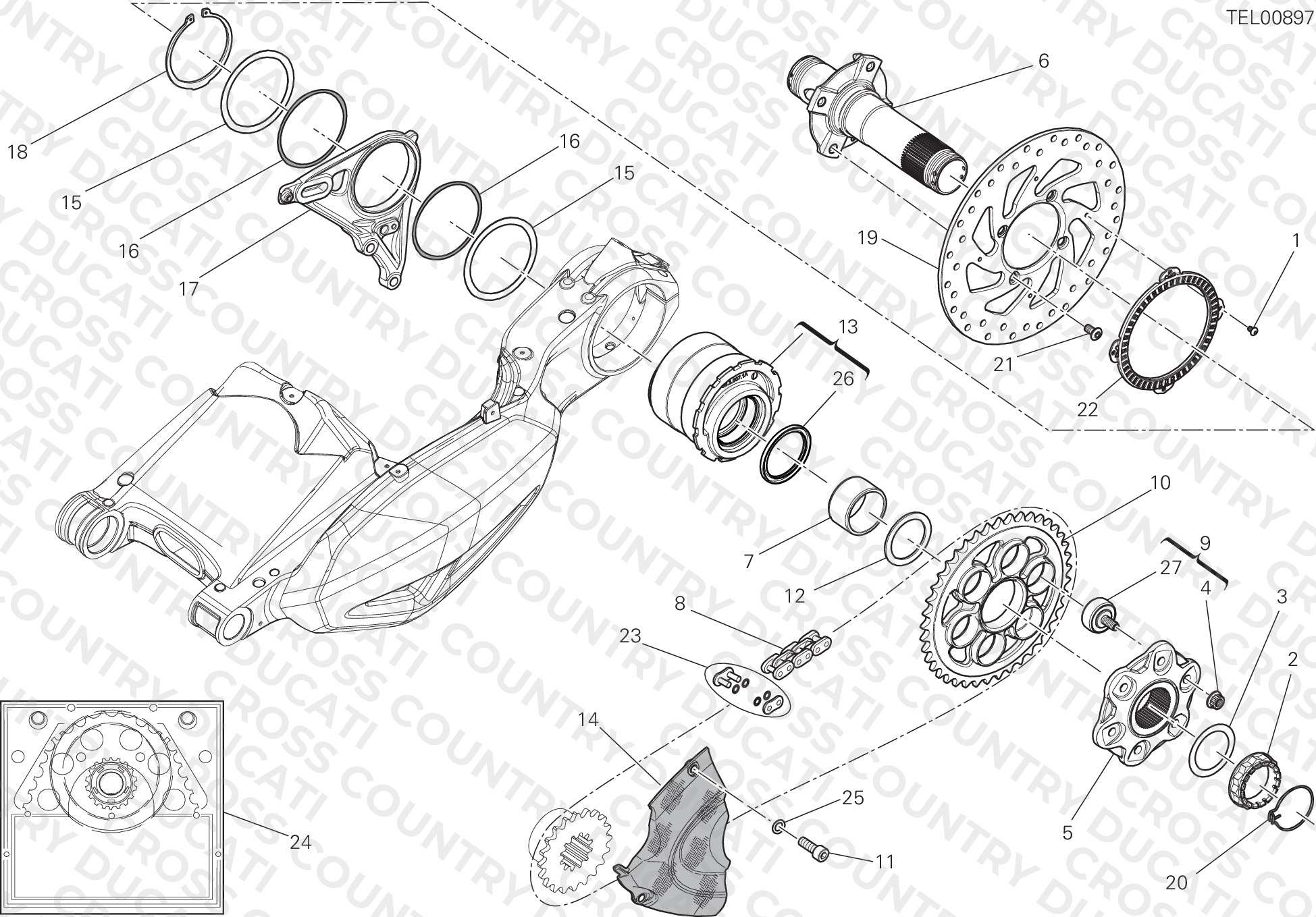 Hub, Rear Wheel