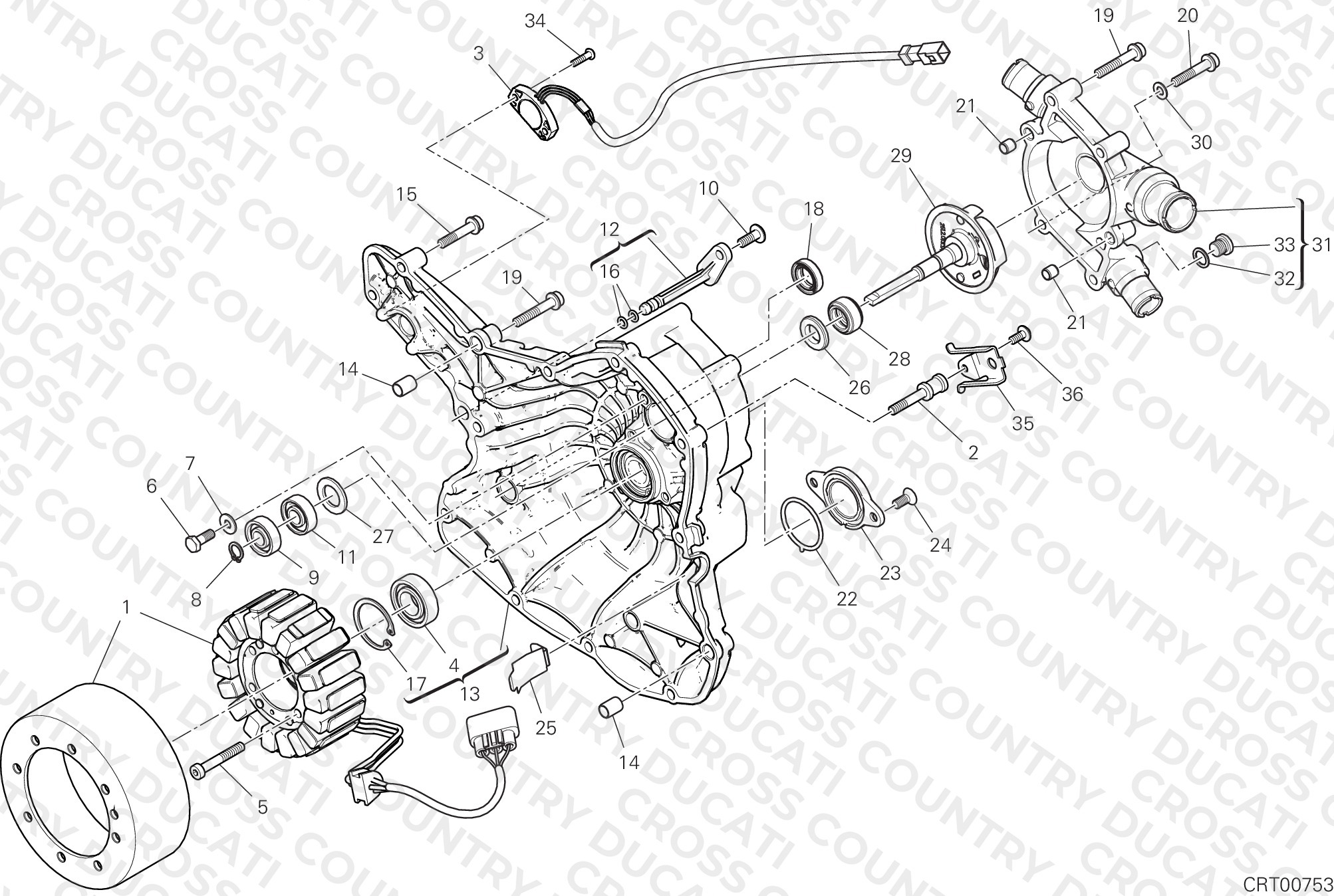 Water Pump-Altr-Side Crnkcse Cover
