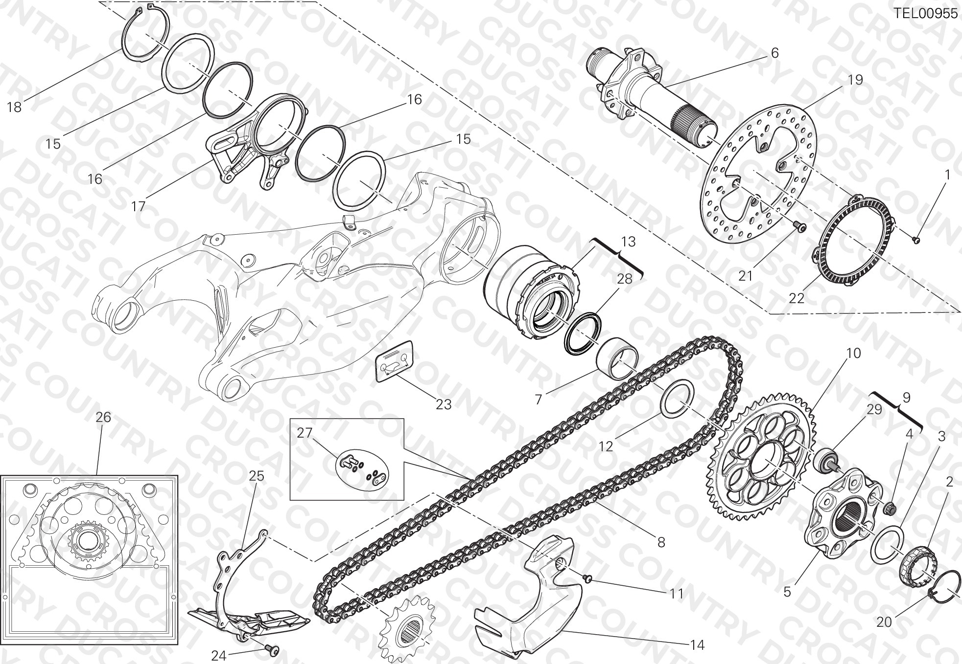 REAR WHEEL SPINDLE