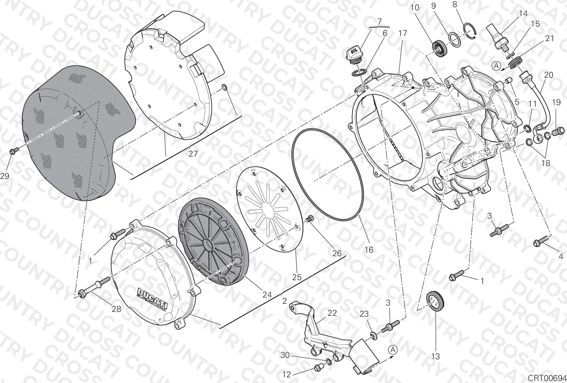 Clutch-Side Crankcase Cover (Jap)