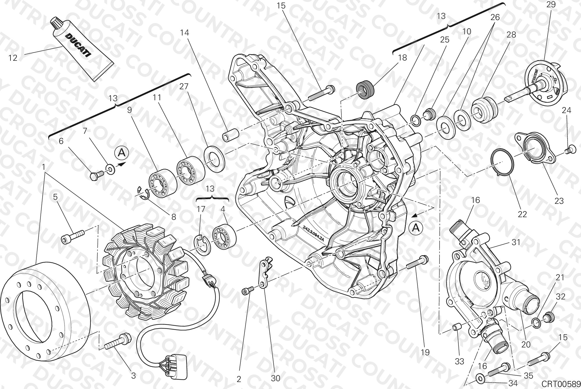 Water Pump-Altr-Side Crnkcse Cover