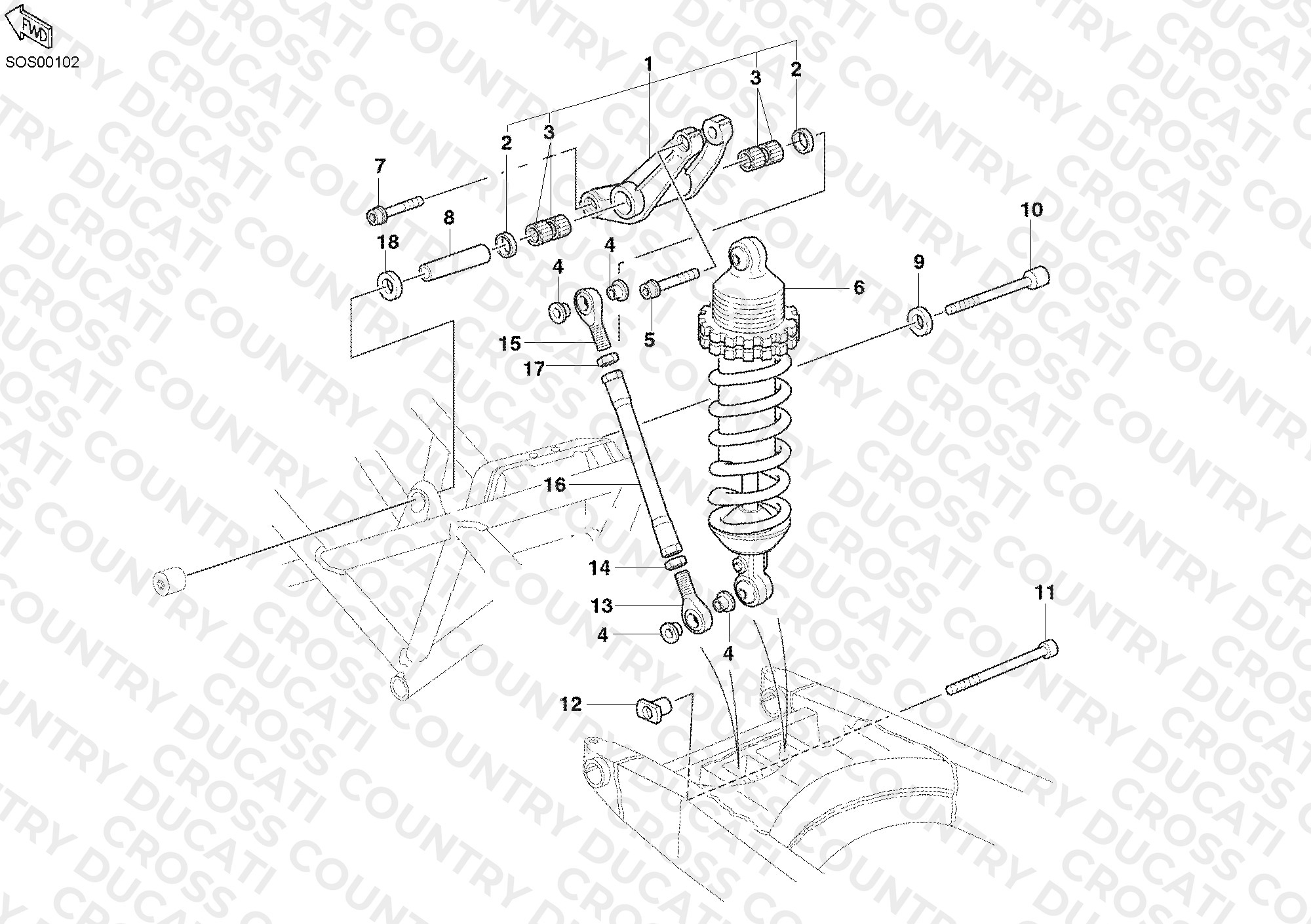 Rear Shock Absorber M620S
