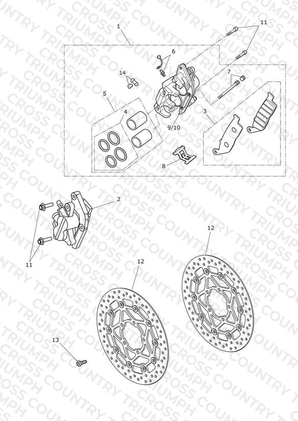 Front Brake Caliper & Discs