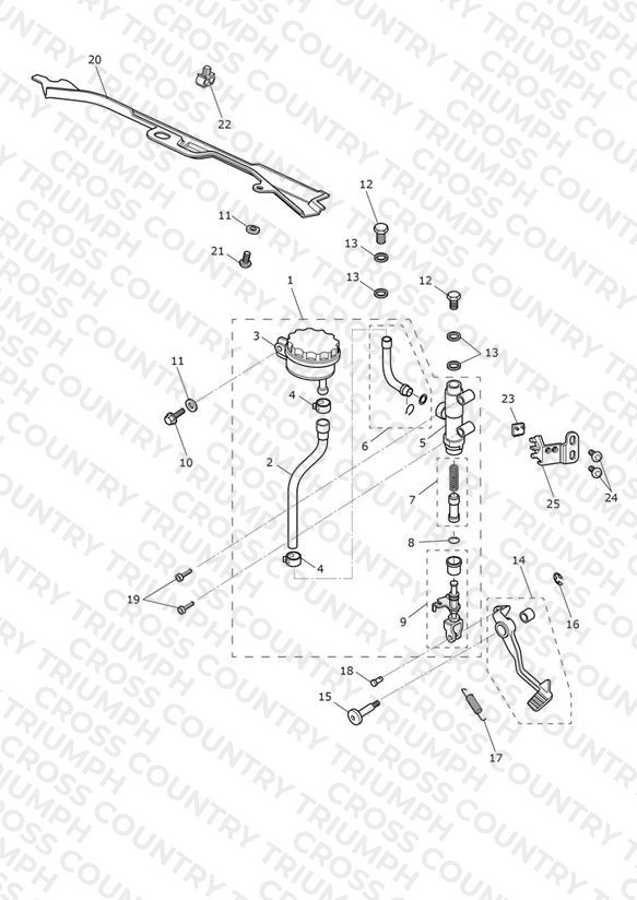 Rear Brake Master Cylinder, Reservoir & Pedal