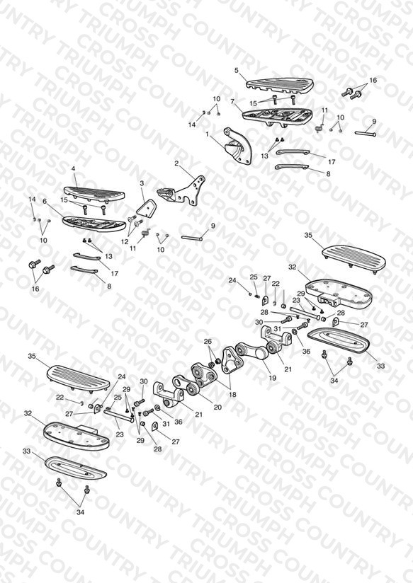 Footrests & Mountings - Special Edition Only