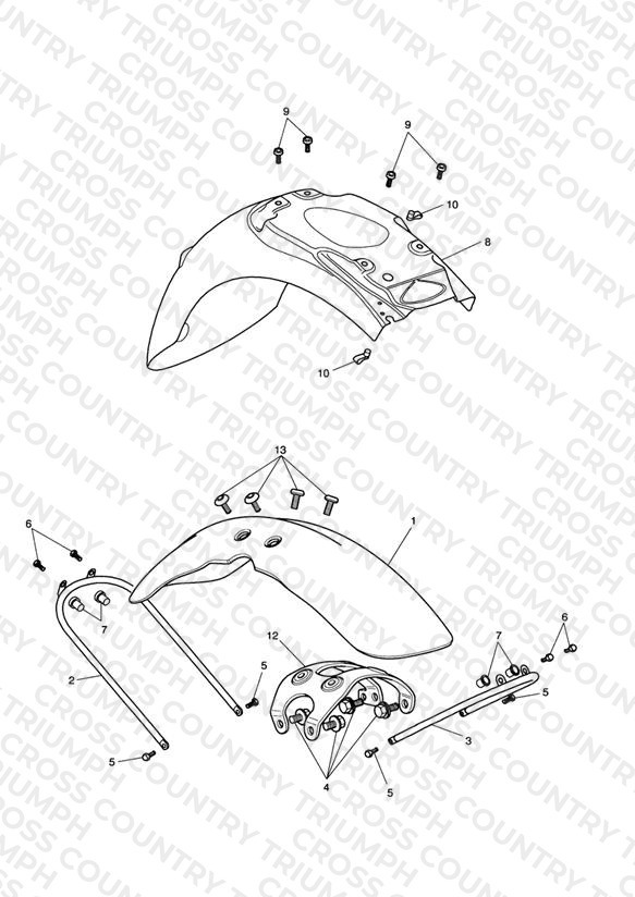 Mudguards- 284635-F2 > Black; 284691-F2 > Silver; 284984-F2 > All Other Col. & 279279-F4 > All Col.