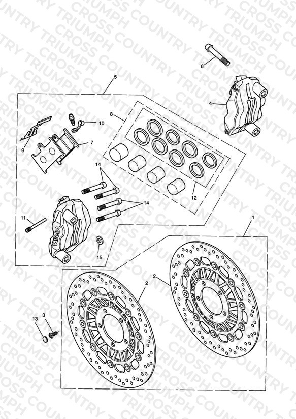 Front Brake Caliper & Discs