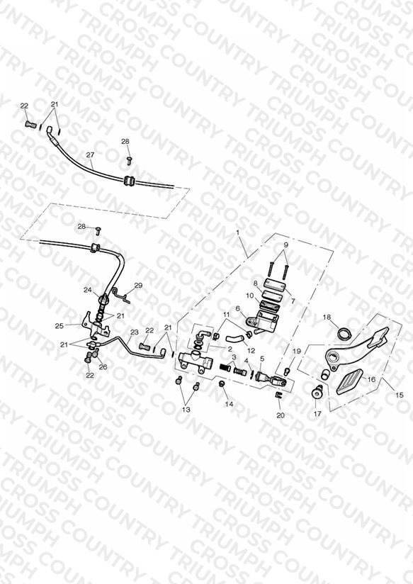Rear Brake Master Cylinder, Reservoir & Pedal