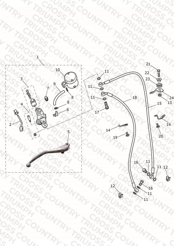 Front Brake Master Cylinder & Hoses - Daytona 675R Only