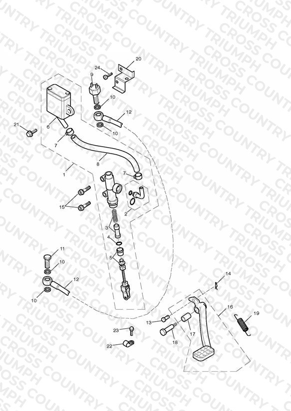 Rear Brake Master Cylinder, Reservoir & Pedal