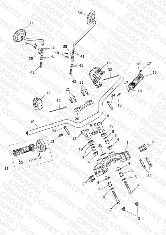 Handlebars, Top Yoke & Mirrors