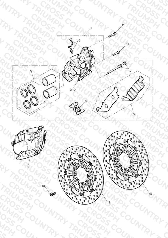 Front Brake Caliper & Discs