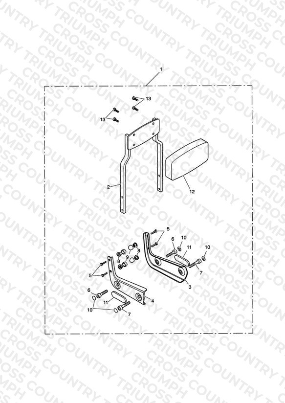 Passenger Backrest Tall Kit