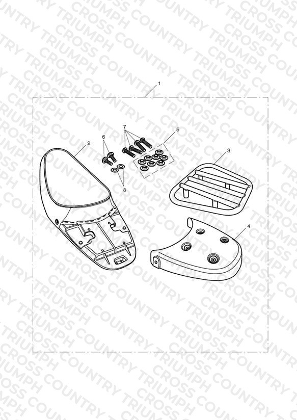 Single Seat & Rack Kit, White Piping