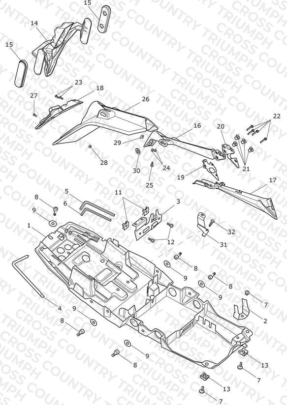 Rear Mudguard & No Plate Brkt