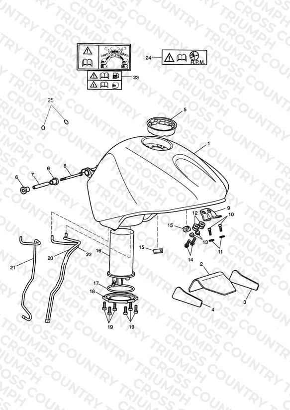 Fuel Tank, Fuel Pump & Fittings - 388958> Black Tanks; 389423> Green Tanks; 388885> White Tanks