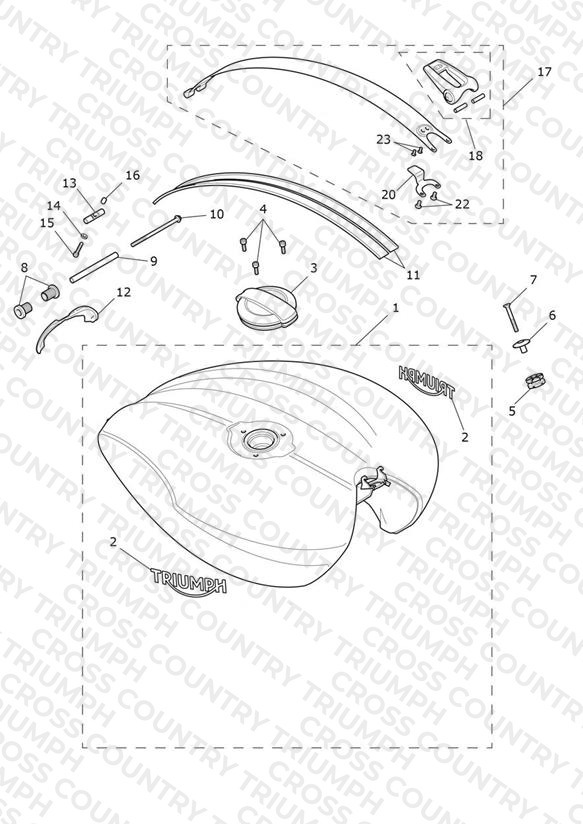 Fuel Tank - Silver Ice/Cranberry Red Tanks - BB9913 > BM5580