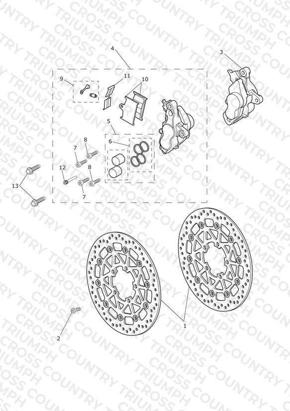 Front Brake Caliper & Discs
