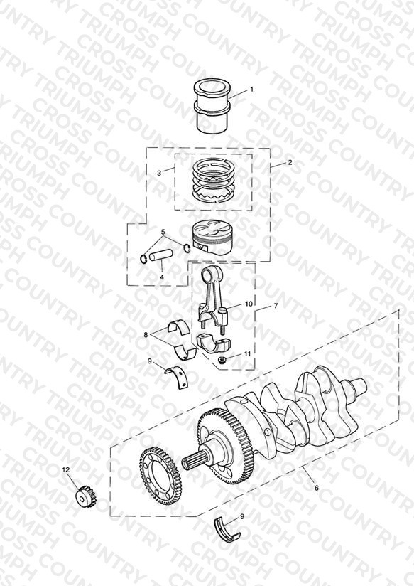 Crankshaft, Connecting Rods, Pistons & Liners
