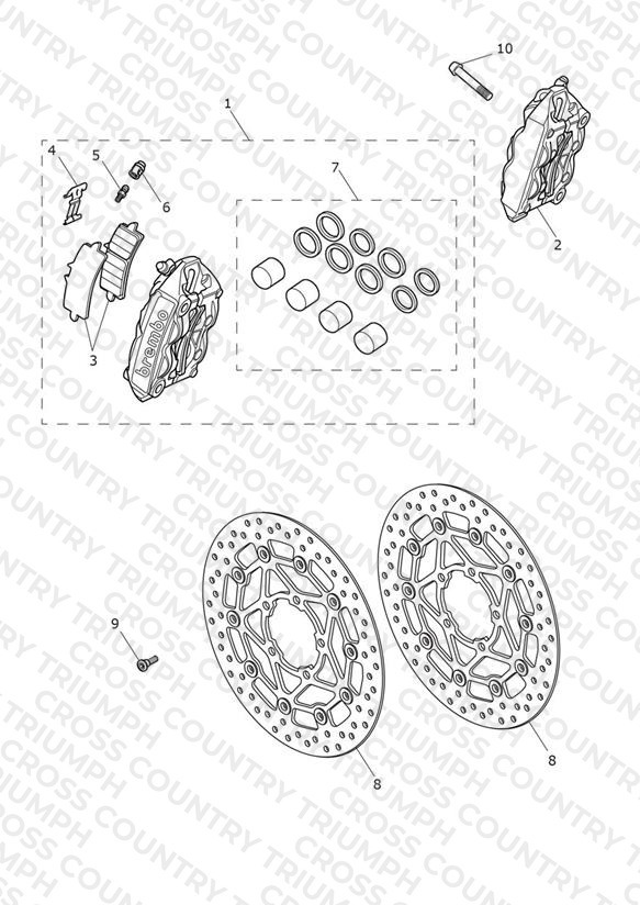 Front Brake Caliper & Discs