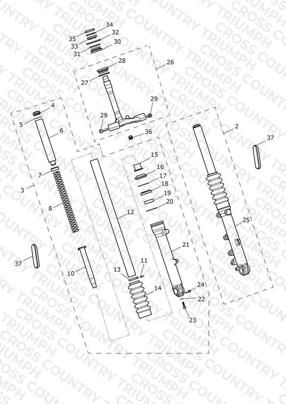 Front Forks & Lower Yoke > 914972 - All Expt BR & IN, > 917474 - BR & IN Only