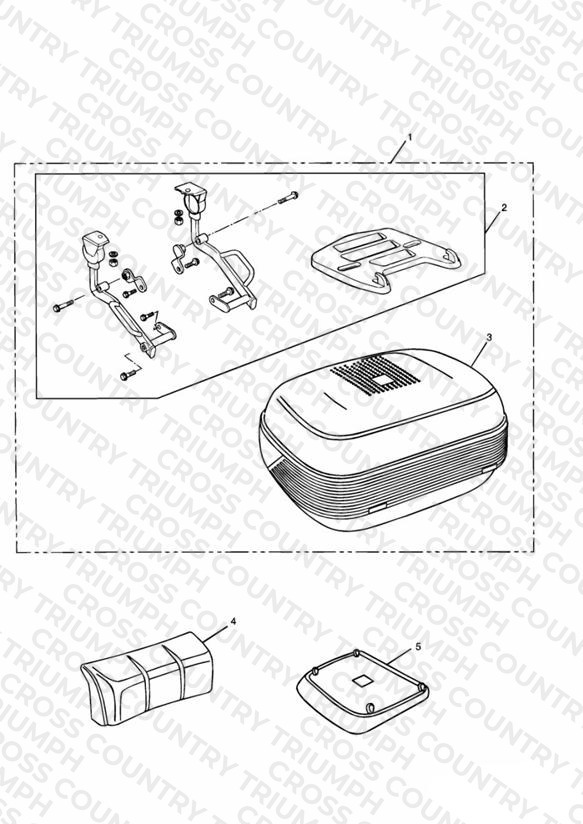 50 Litre Top Box & Monorack + Back Rest-Back Rack