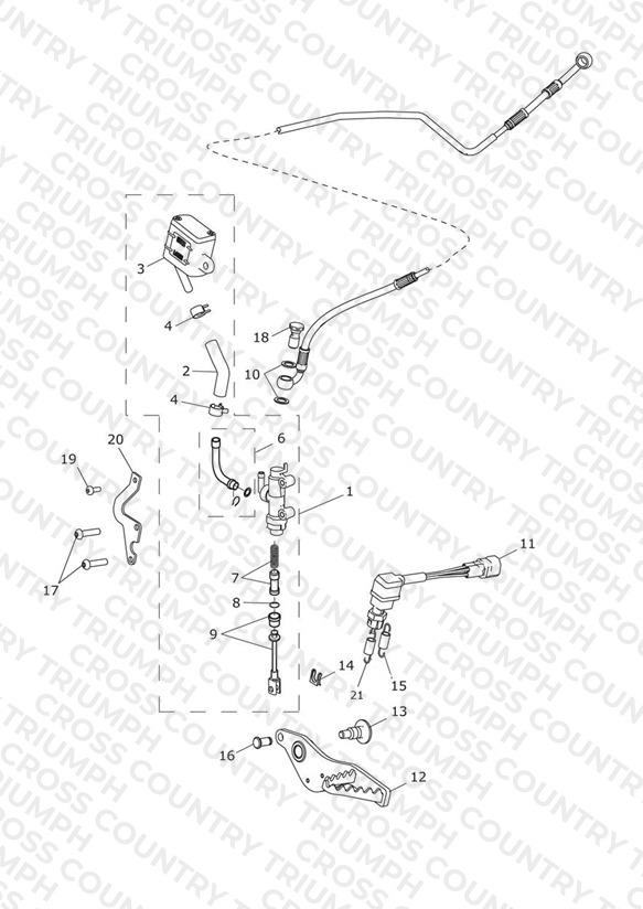Rear Brake Master Cylinder, Reservoir & Pedal
