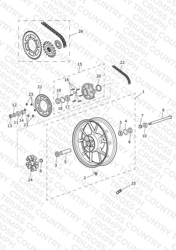 Rear Wheel - 914973 > All Expt BR & IN, 917475 > BR & IN Only