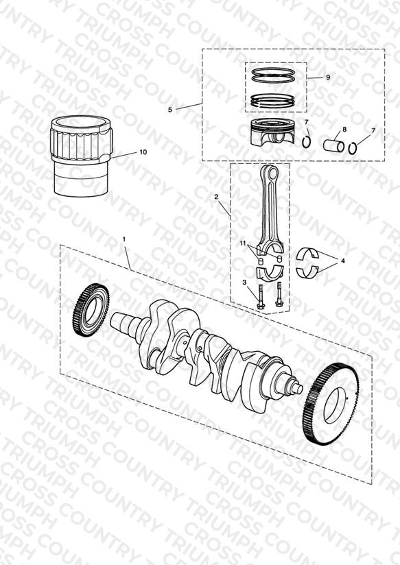 Crankshaft,Connecting Rods,Pistons & Liners