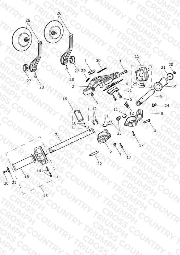 Handlebars, Top Yoke & Mirrors