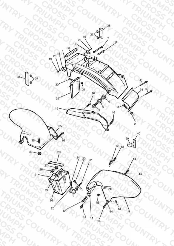 Mudguard, Chainguard & Battery Box