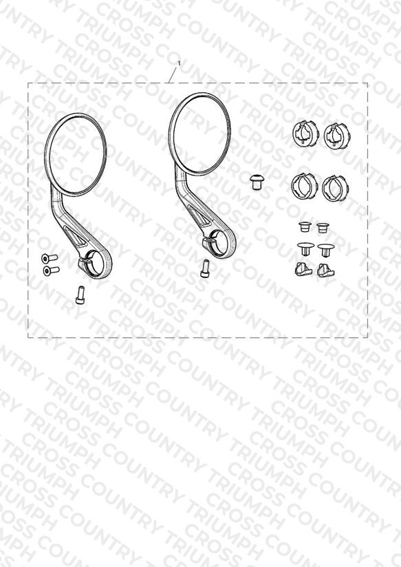 Mirrors, Pair, Bar End, Kit, Blk