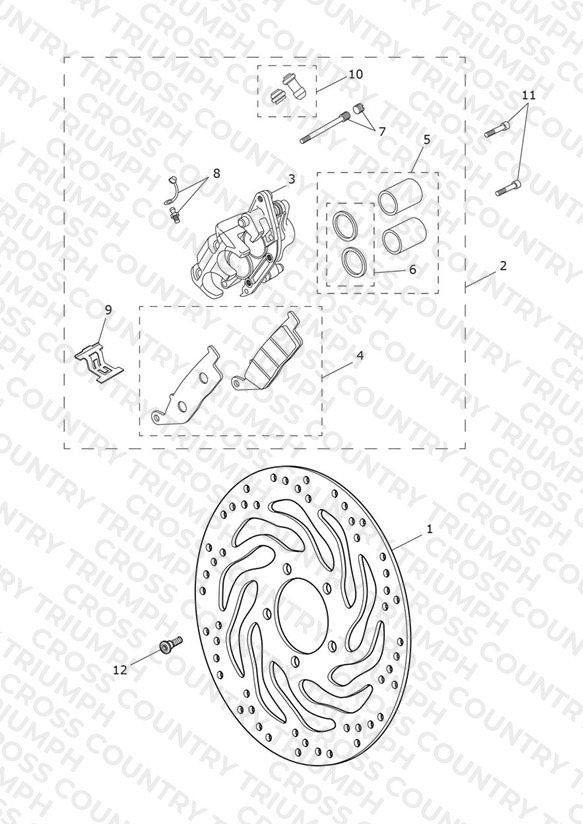 Front Brake Caliper & Disc > 914972 - All Expt BR & IN, > 917474 - BR & IN Only