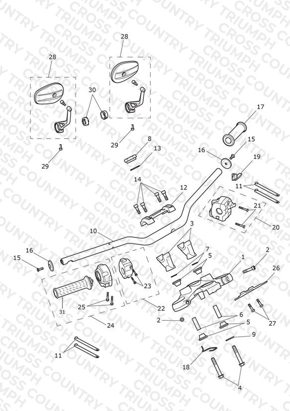 Handlebars, Top Yokes & Mirrors - 920186 > All Expt BR & 932929 - BR Only