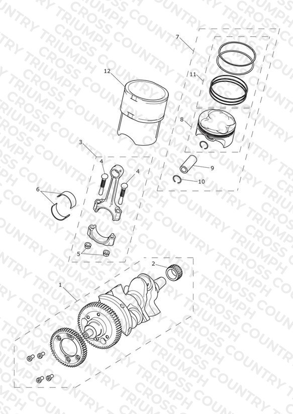 Crankshaft, Connecting Rods, Pistons & Liners