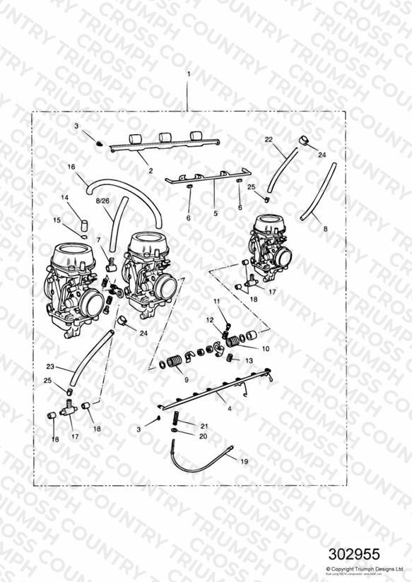 Carburettors US California models only » ENG NO 55615