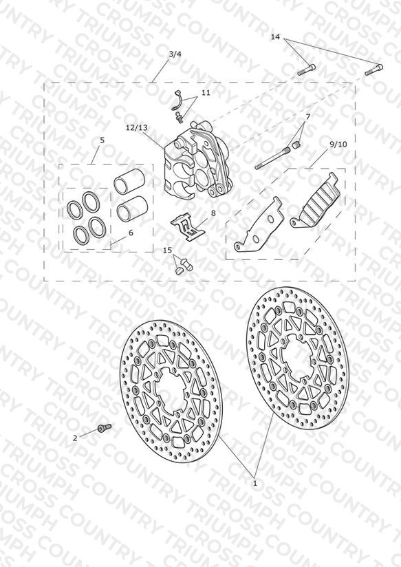 Front Brake Caliper & Discs