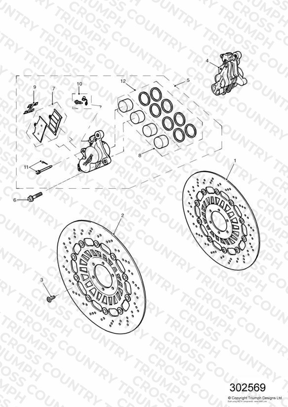 Front Brake Caliper and Disc