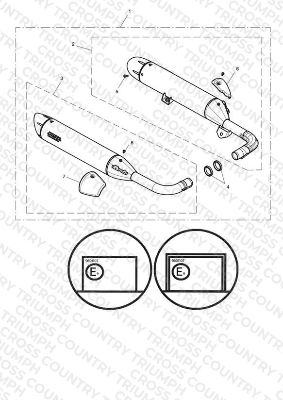 Silencer Pair, Homol, Brushed
