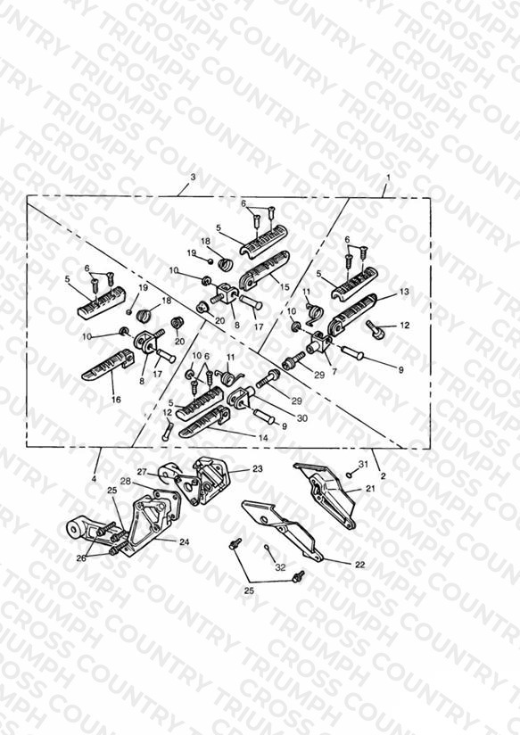 Footrests & Mountings Sprint/Sprint Sport