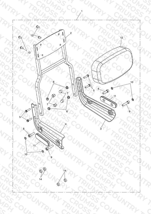 Passenger Backrest Tall Kit