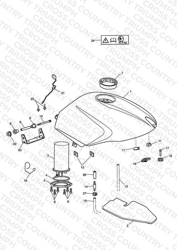 Fuel Tank/Fuel Pump/Fittings 305060> Jet Blk/Neon Blue; 305223> Roulette Green; 305252> Fusion White