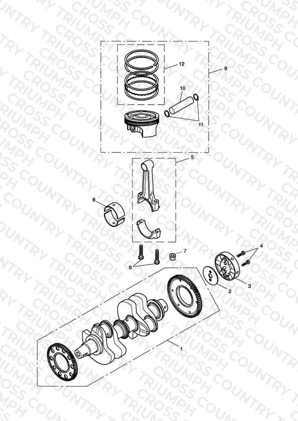 Crankshaft,Conn Rods & Pistons Eng No 211133 >